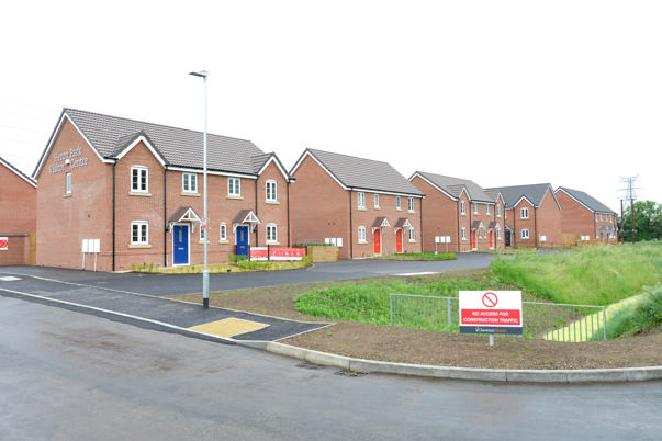 Row of new build houses on Heron Park